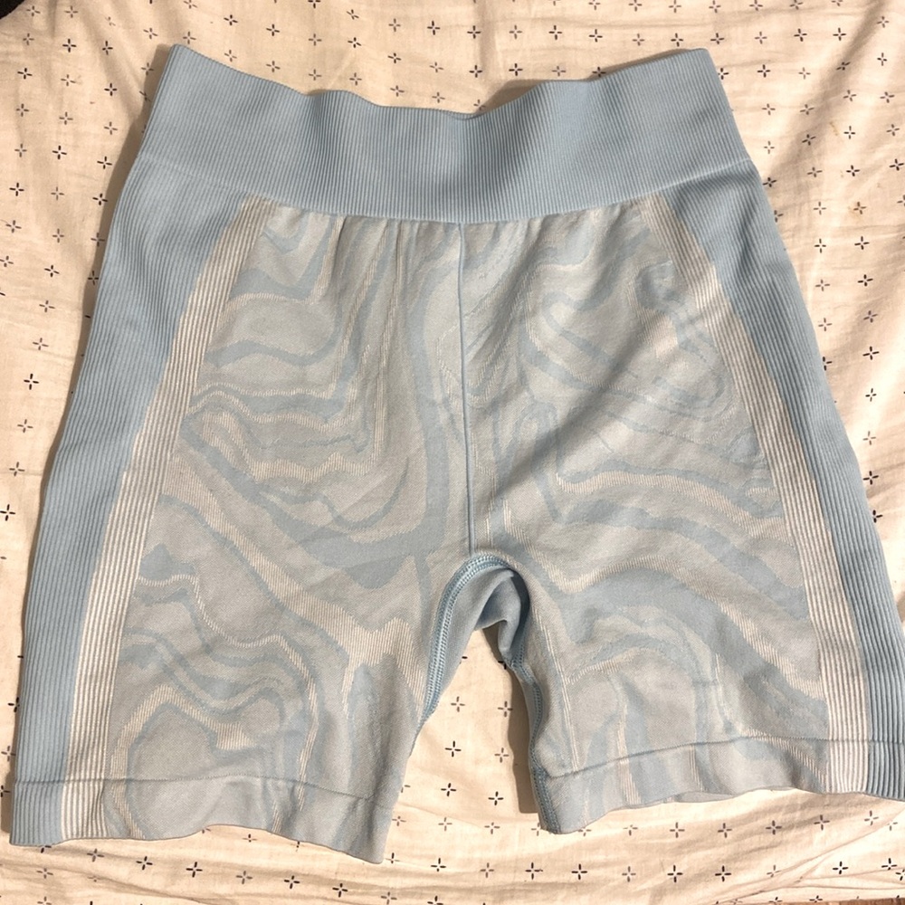 Light Blue Biker Shorts (Spandex Type Material)